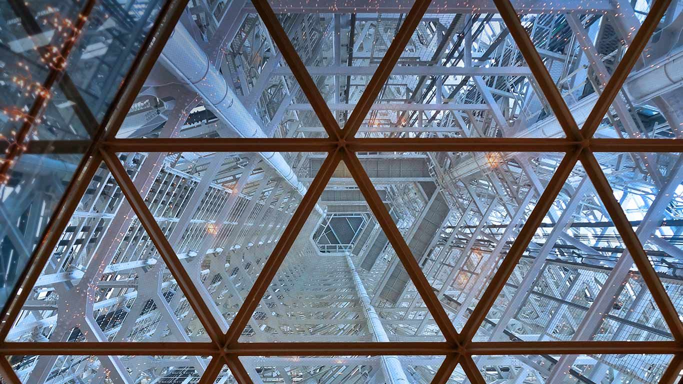 Innenansicht des Fukuoka Tower, Fukuoka, Japan