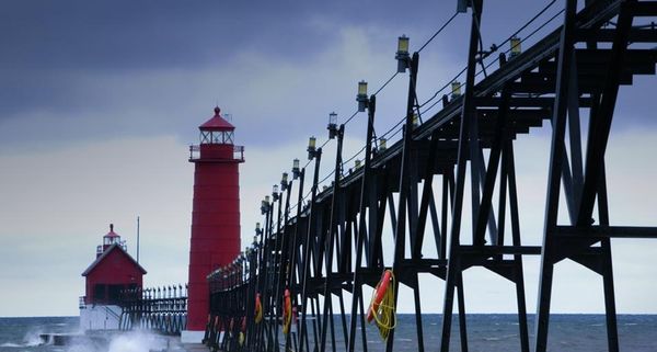 Grand Haven Lighthouse, Lake Michigan , Michigan