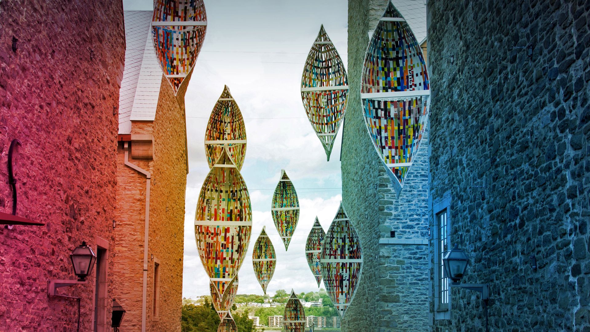\'Passage migratoire\' (\'Migratory Passage\'), an art installation by Giorgia Volpe in Old Québec City, Québec, Canada