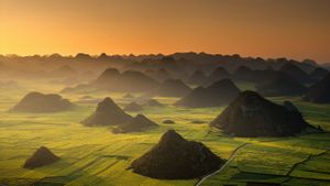 Morning light over Luoping, Yunnan, China (© Nutexzles/Getty Images)(Bing New Zealand)
