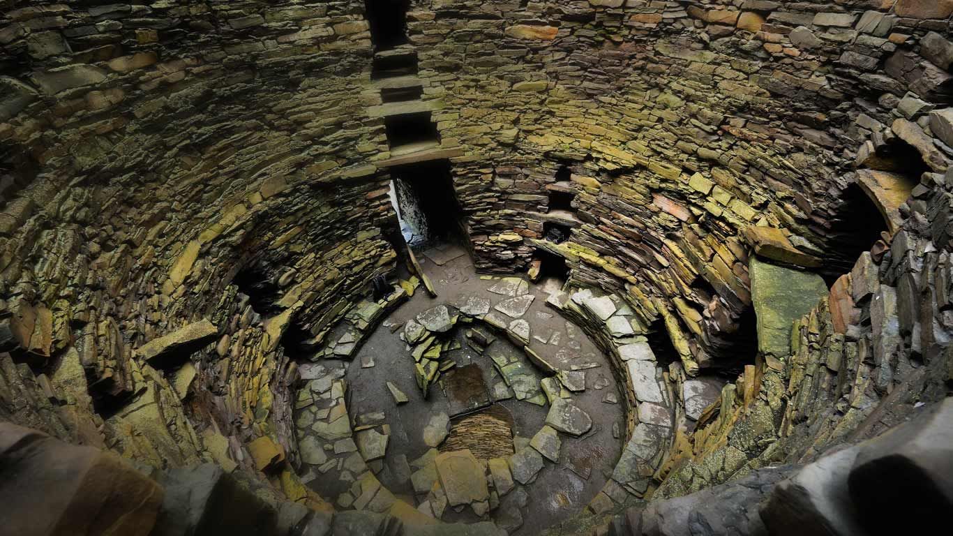 Interior of the Broch of Mousa on Mousa Island, Scotland