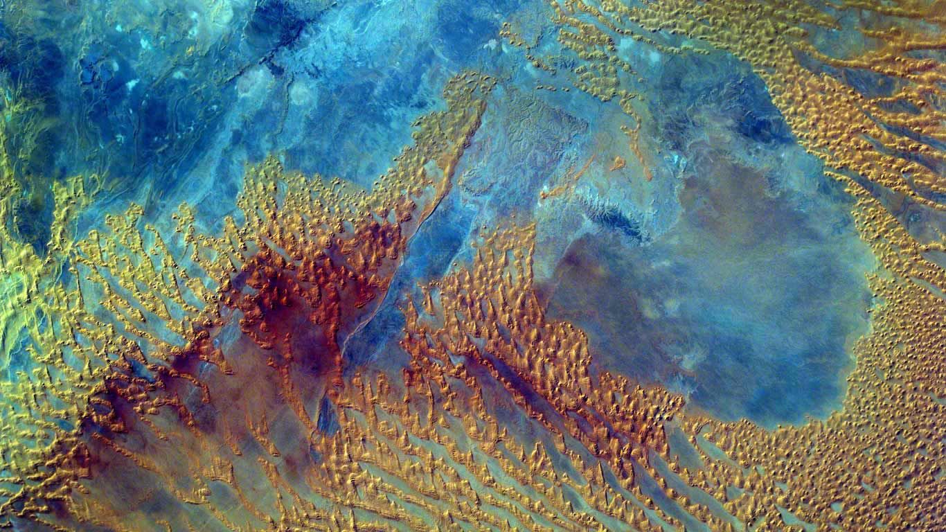 Sahara Desert photographed from the International Space Station by the Sally Ride EarthKAM