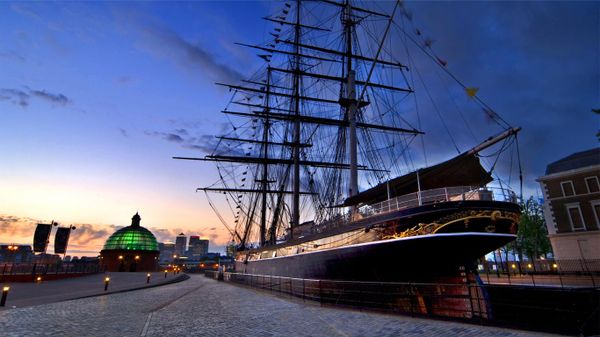 The Cutty Sark at night, Greenwich, London