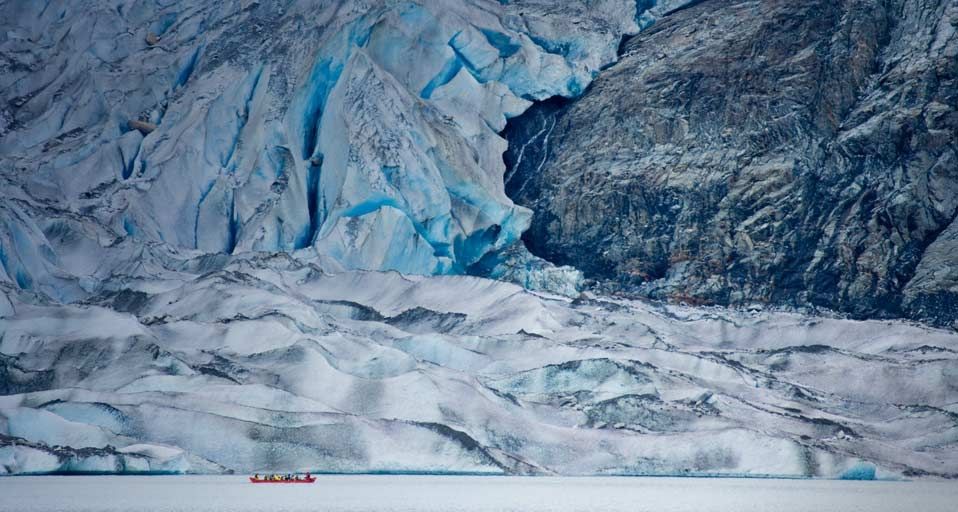 The Mendenhall glacier outside of Juneau, Alaska