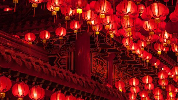 【今日元宵节】乐圣岭天后宫悬挂的红灯笼，马来西亚吉隆坡