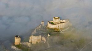 Château Gaillard, a 12th-century fortress in the Seine Valley, France (© Francis Cormon/age fotostock)(Bing United States)