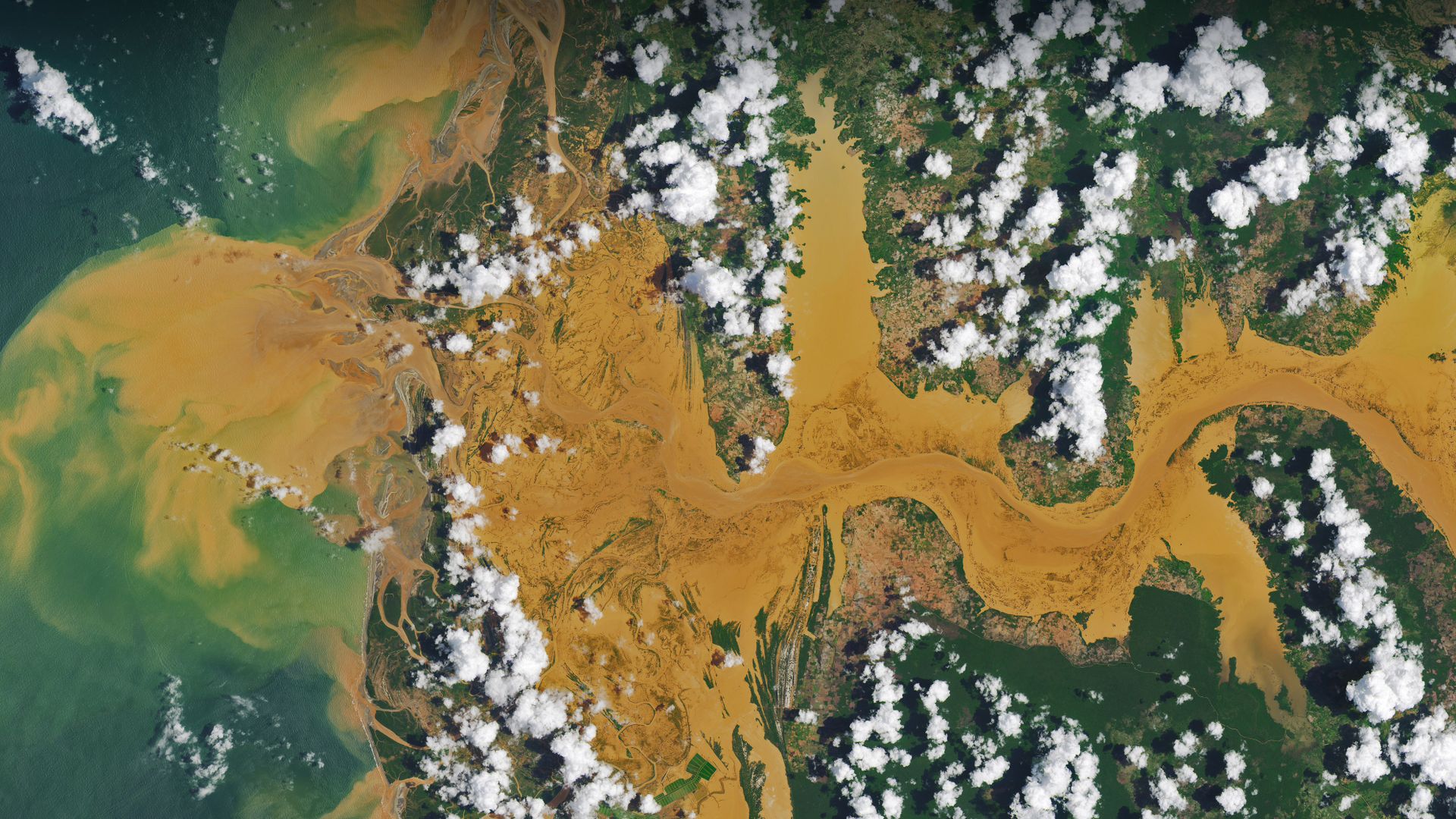 Satellite image of the Mania River in Madagascar