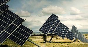 Photovoltaic arrays tilted to sun in Chino Valley, Arizona -- Joho Joho/Photolibrary &copy; (Bing United Kingdom)