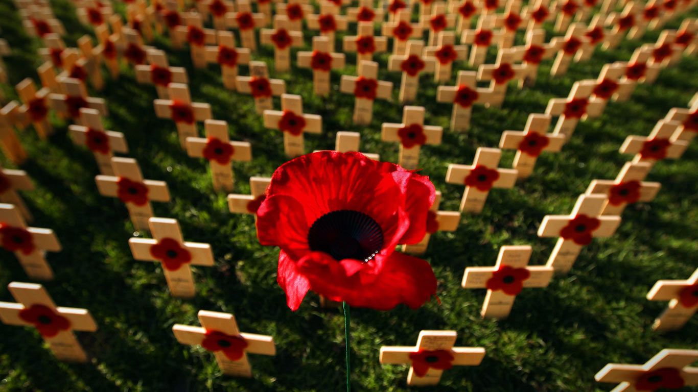 Field of Remembrance in Princess Street Gardens, Edinburgh, Scotland