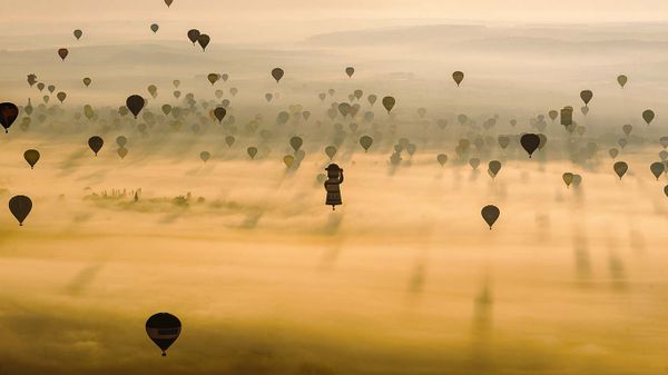 Rassemblement de montgolfières Mondial Air Ballons, Chambley-Bussières, France.