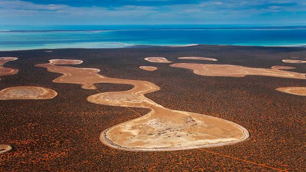 Gypsum claypans in Francois Peron National Park, Western Australia