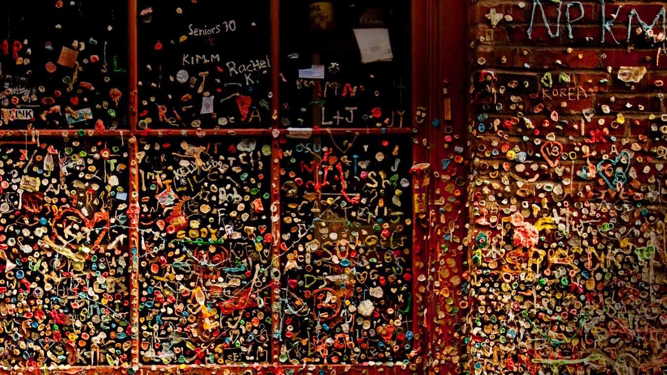 Gum wall, Pike Place Market, Seattle, USA