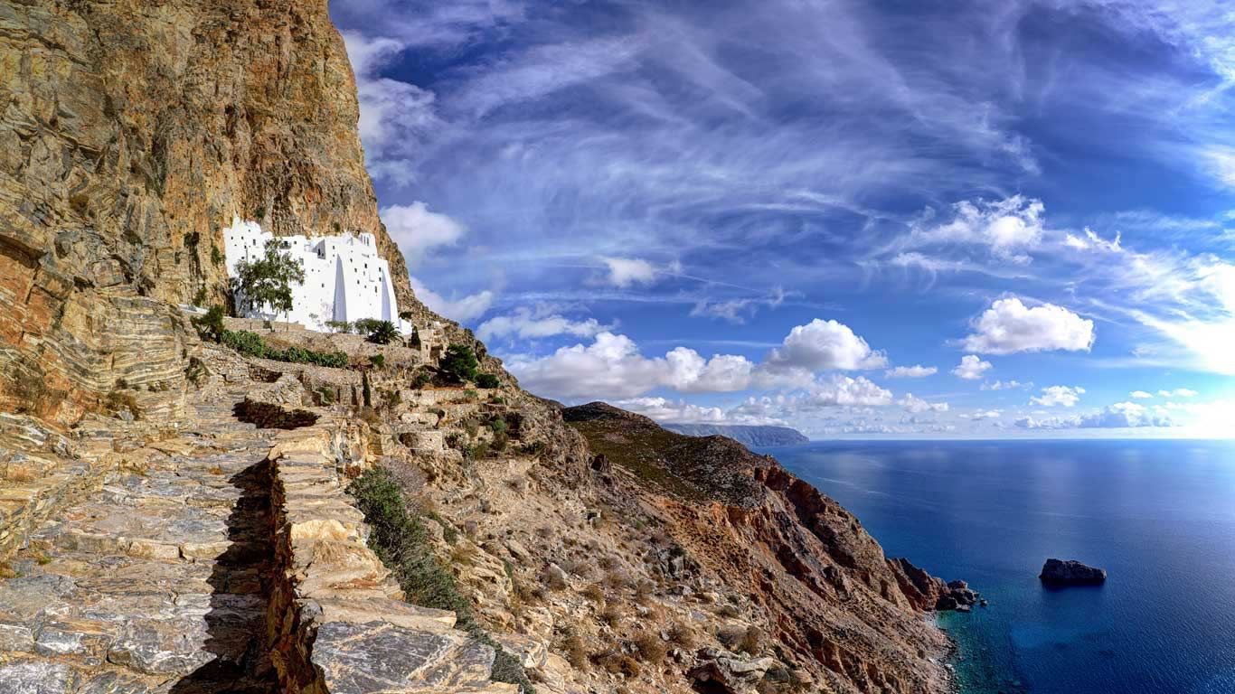 The Panagia Hozoviotissa monastery on the island of Amorgos, Greece
