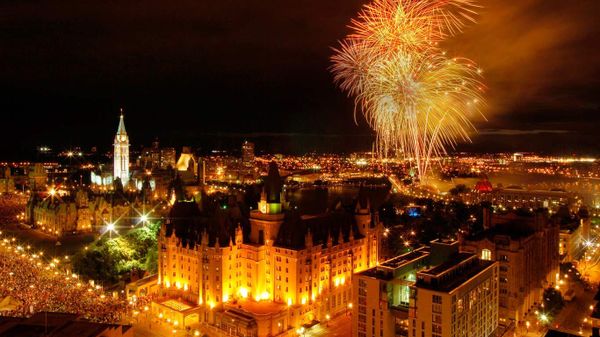 Canada Day fireworks over Ottawa, Canada