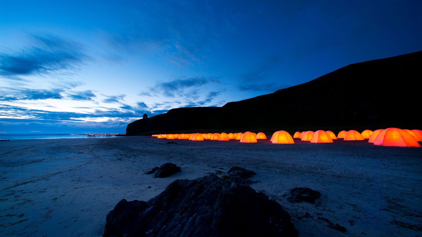 Peace Camp at Downhill Beach in Northern Ireland