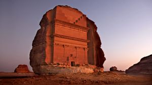 Mada’in Saleh archeological site in Saudi Arabia (© Bruno Zanzottera/Aurora Photos)(Bing Australia)