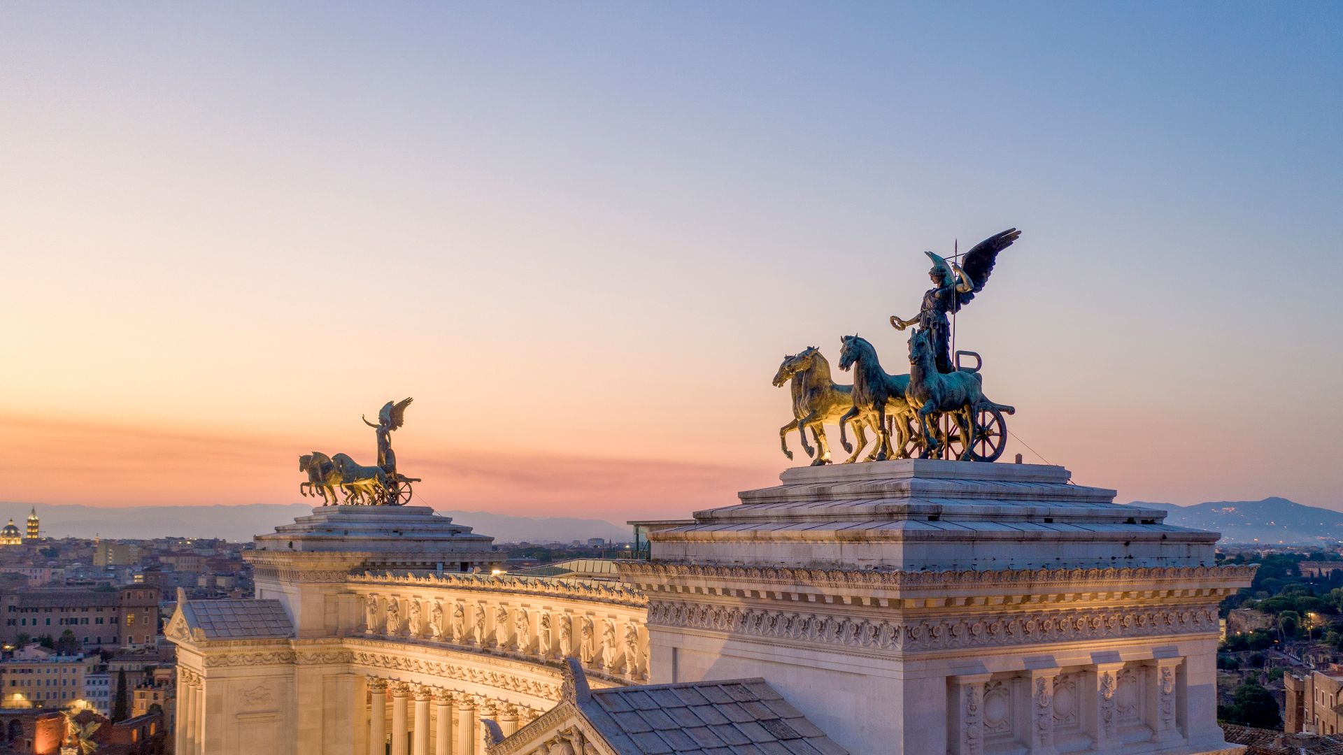 Vista aerea dell'Altare della Patria, Roma, Italia