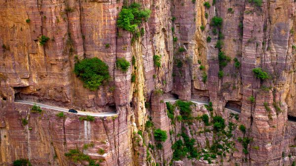 Guoliang Tunnel in the Taihang Mountains in Henan Province, China