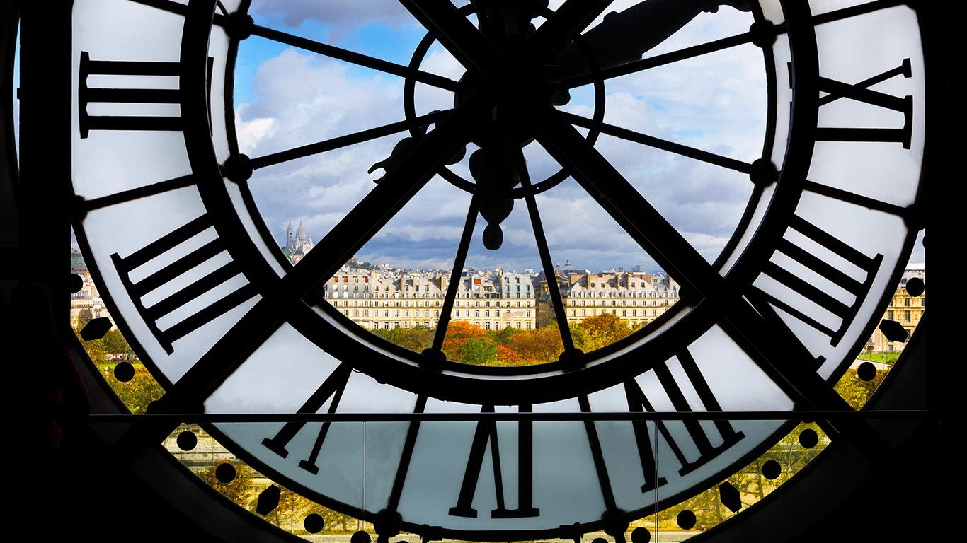 Vue sur Paris depuis la Grande horloge du Musée d’Orsay, Paris, France