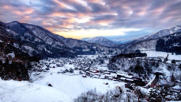 ｢夕暮れの白川郷｣岐阜, 大野郡