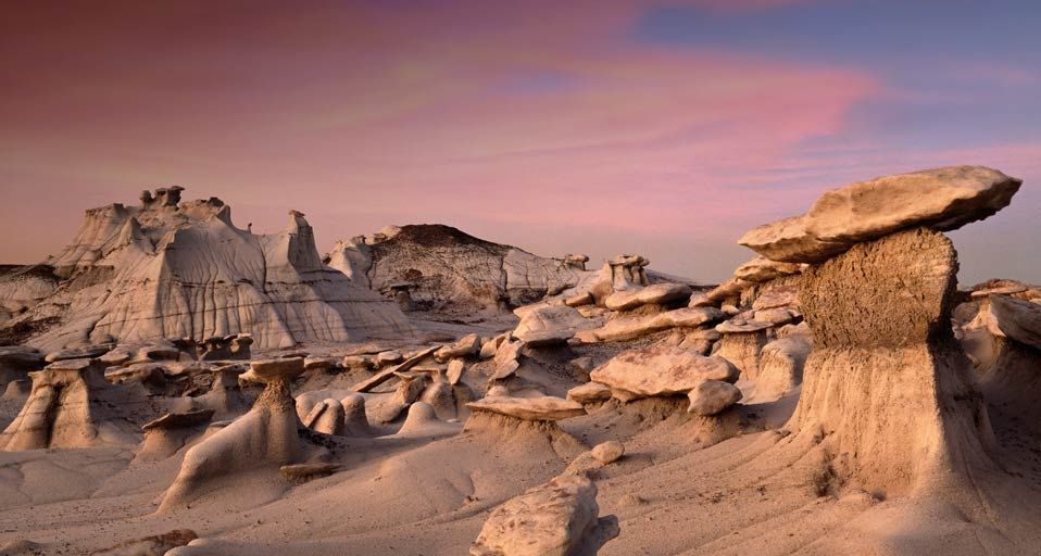 Erosion patterns in the land of Badlands National Park, South Dakota