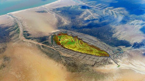 Aerial view, Hallig Norderoog, small island in the Wadden Sea, Norderoog, Schleswig-Holstein, Germany