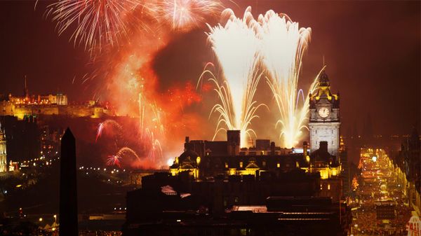 Hogmanay Party in Princes Street, Edinburgh, Scotland, UK