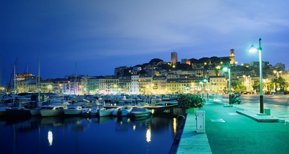 Cannes Marina at sunset, France