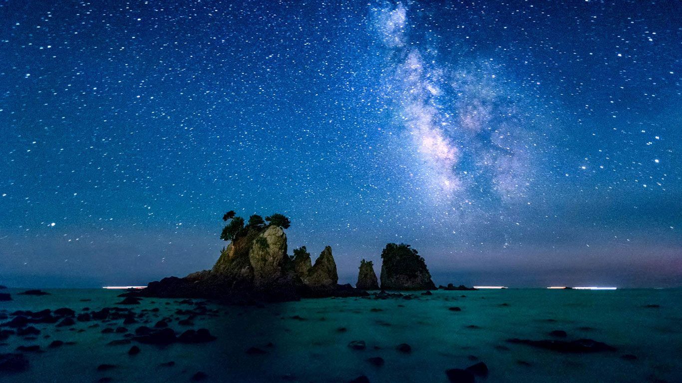 ｢天の川と蓑掛岩｣静岡県, 伊豆半島
