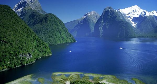Lion Peak above Milford Sound, Fjordland National Park, New Zealand