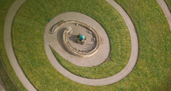 Spiral path in the Royal National Rose Society Gardens, St Albans, England