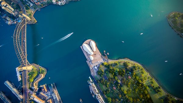 Aerial view of Sydney Harbour, New South Wales, Australia