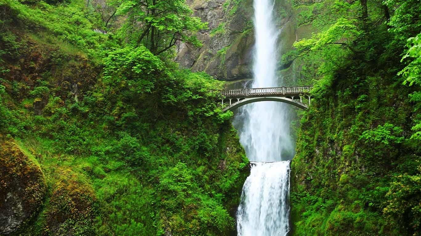 Multnomah Falls and Benson Bridge, Oregon, USA