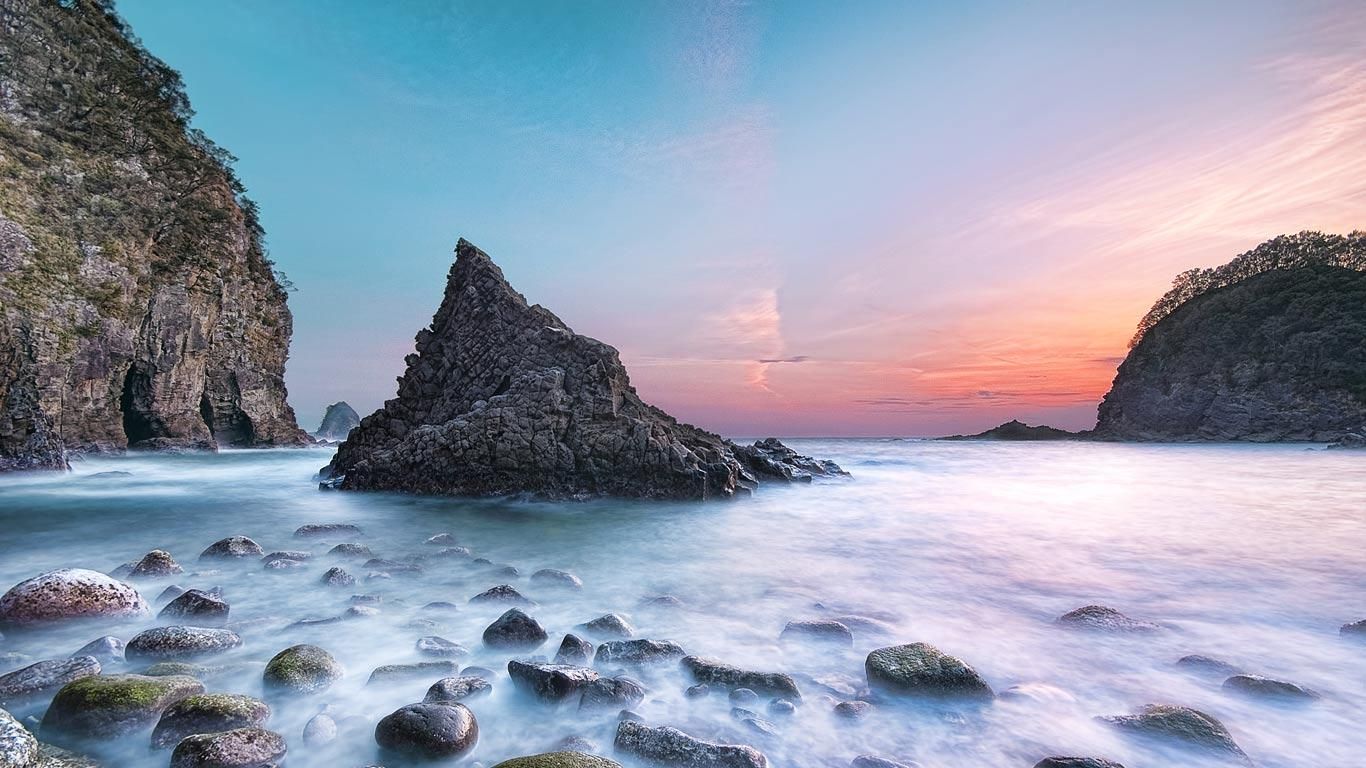 Sunset at Futo Beach in Nishiizu. Japan