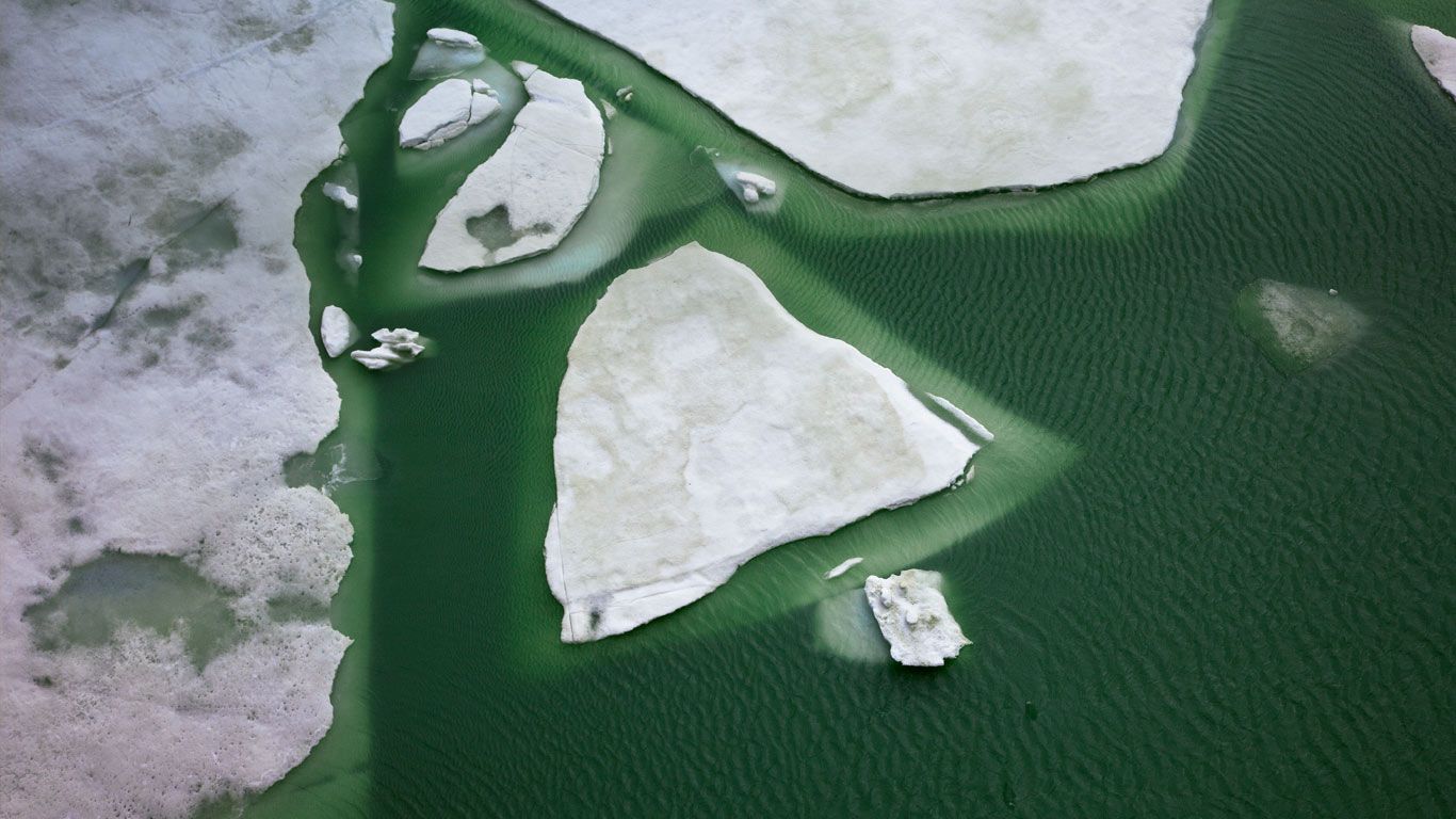 Ice on Lake Grimsel, Switzerland