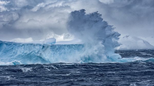 Iceberg floating off the coast of Antarctica