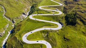 Winding road of Julier Pass, Switzerland (© Westend61/Getty Images)(Bing United States)