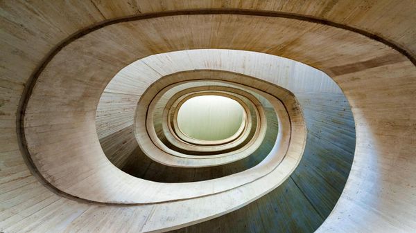 Interior of the Palau de les Arts Reina Sofia in Valencia, Spain