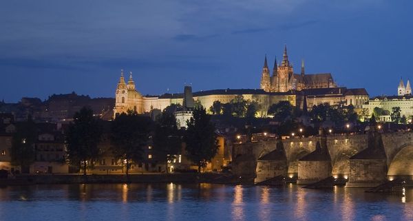 Prague Castle and the Vltava river, Prague, Czech Republic