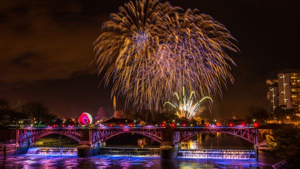 Guy Fawkes Night fireworks at Glasgow Green, Scotland
