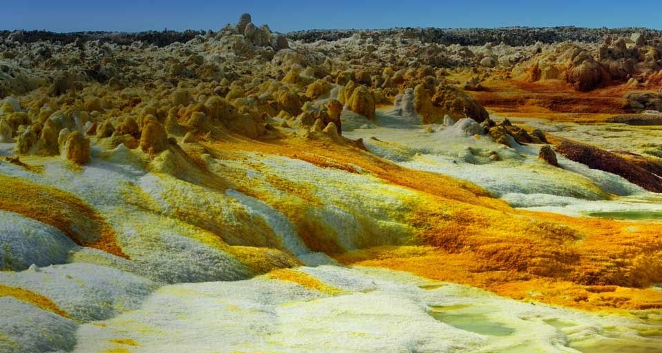 Sulfur volcanic landscape,  Dallol, Danakil Desert, Ethiopia