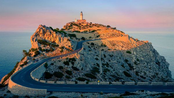 Formentor lighthouse at the tip of Cap de Formentor, Mallorca, Spain