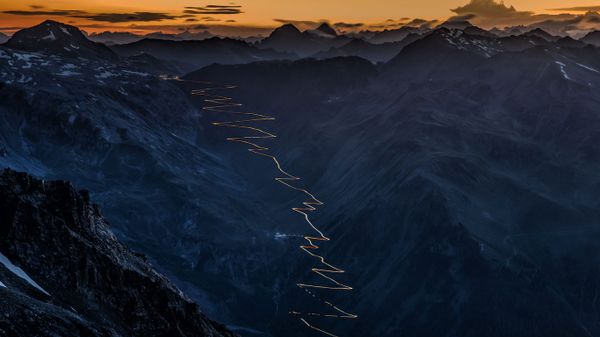 Stelvio Pass in the Ortler Alps, Italy