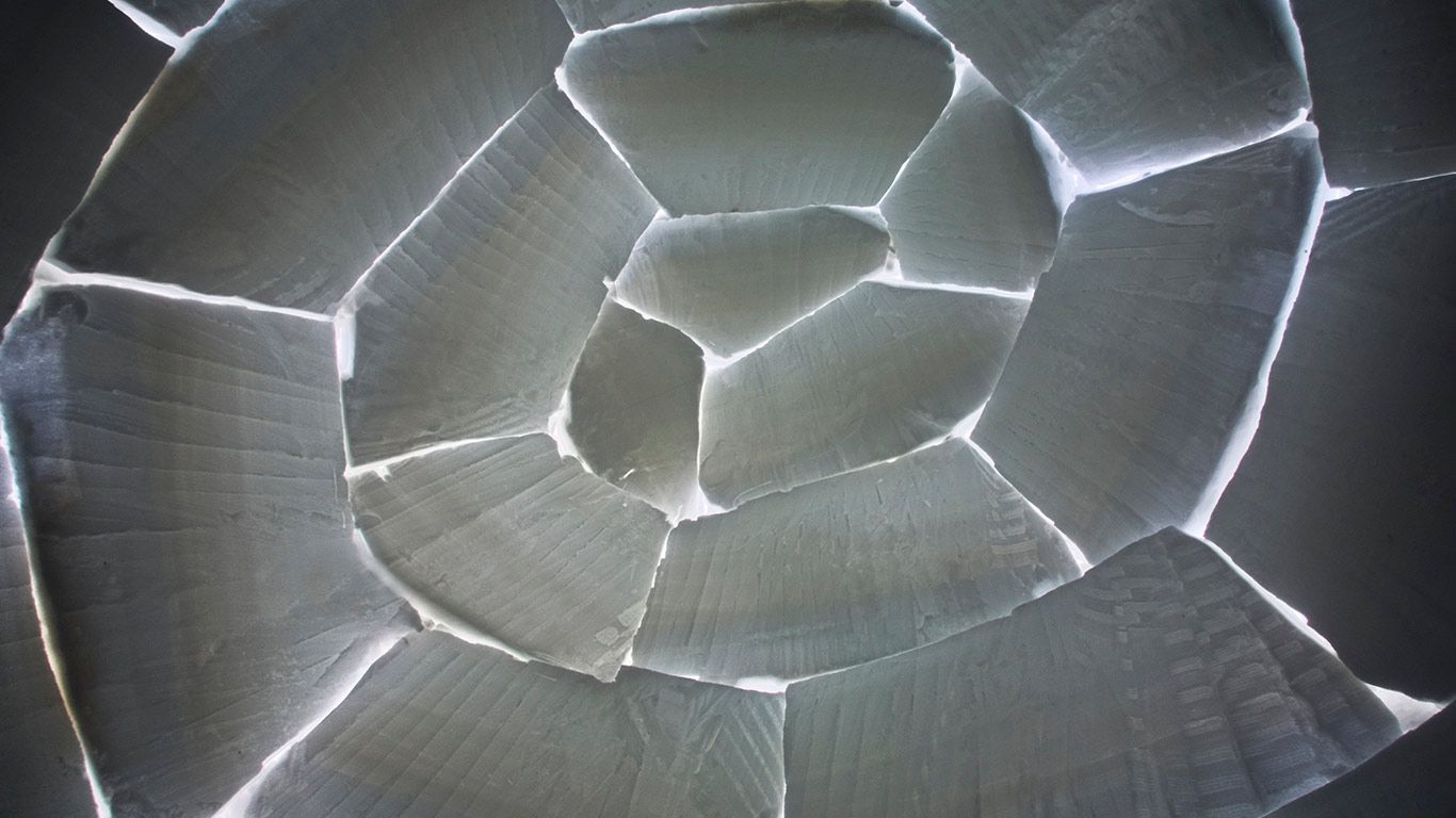 Interior of an igloo on Baffin Island, Nunavut, Canada