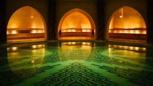摩洛哥卡萨布兰卡，哈桑二世清真寺下方的土耳其浴室 (© roevin/Flickr/Getty Images)(Bing China)