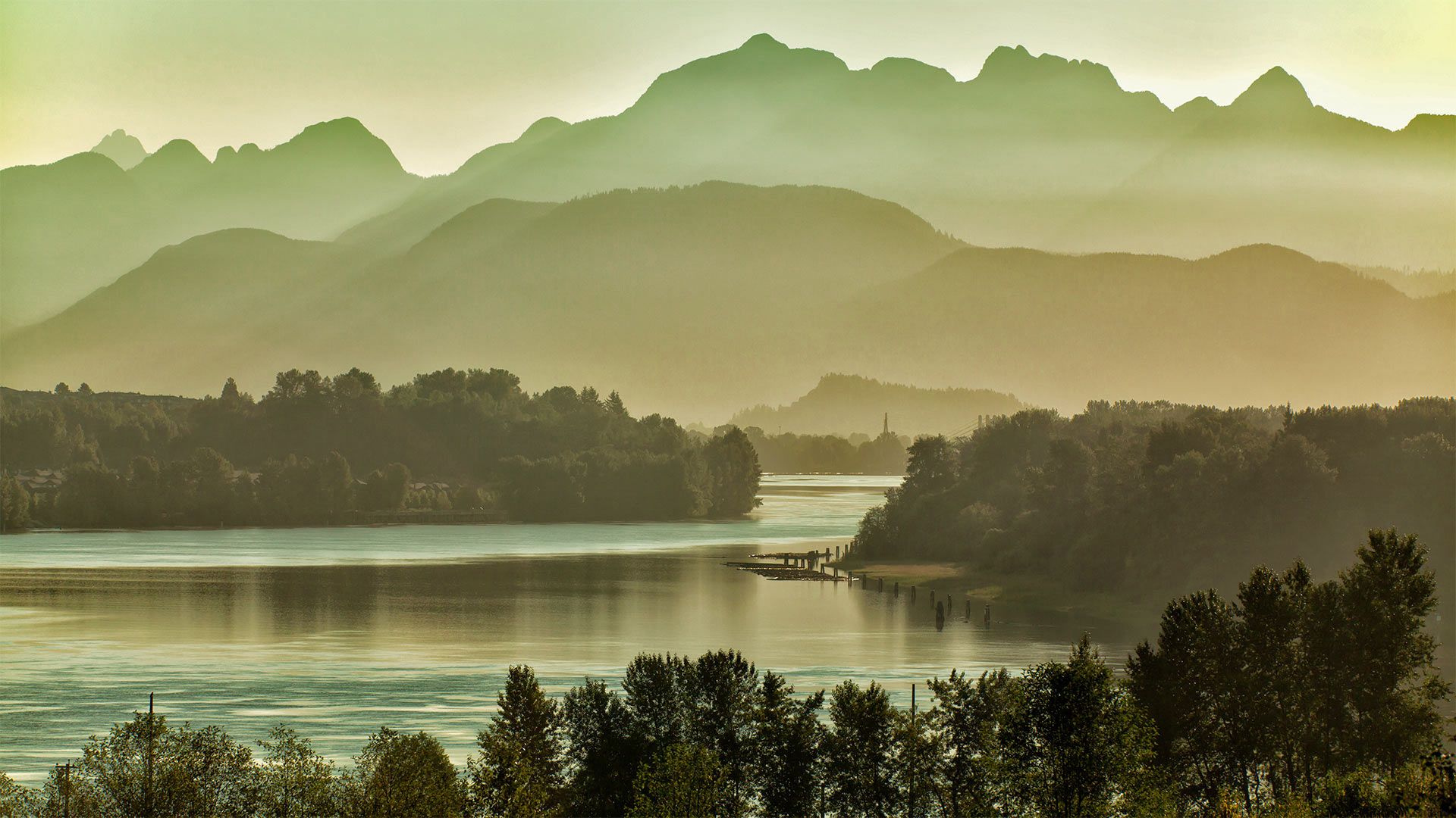 Fraser River east of Vancouver, British Columbia, Canada
