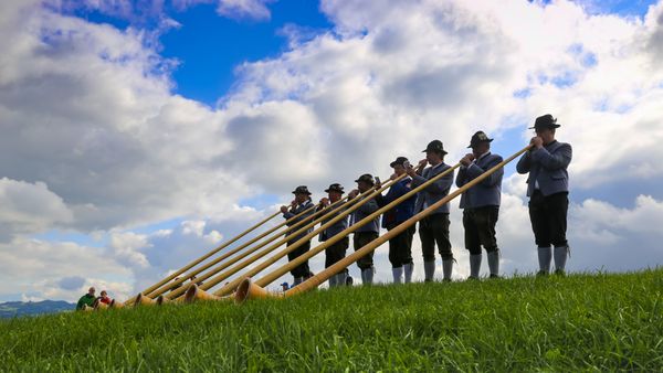Alphorn players, Bavaria, Germany