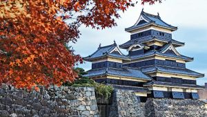 ｢紅葉と松本城｣長野, 松本 (© Rudy Sulgan/Corbis)(Bing Japan)