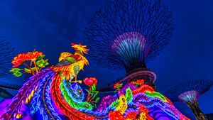 Mondfest in den Gardens by the Bay, Singapur (© Victor Y. Zhuo/Alamy Stock Photo)(Bing Deutschland)