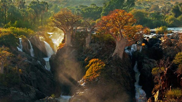 Epupa Falls between Angola and Namibia